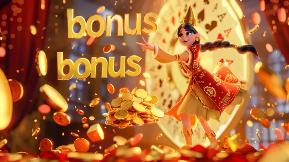 Illustration of a bonus promotion with a player and gold coins.